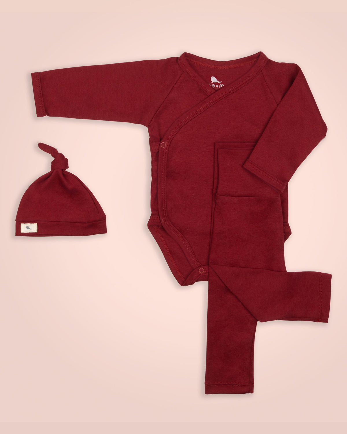 Set Bienvenido a Casa en rojo nochebuena: regalo de Navidad para bebé