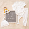 Set Bienvenido a Casa en color Blanco Nube - set de regalo para bebé