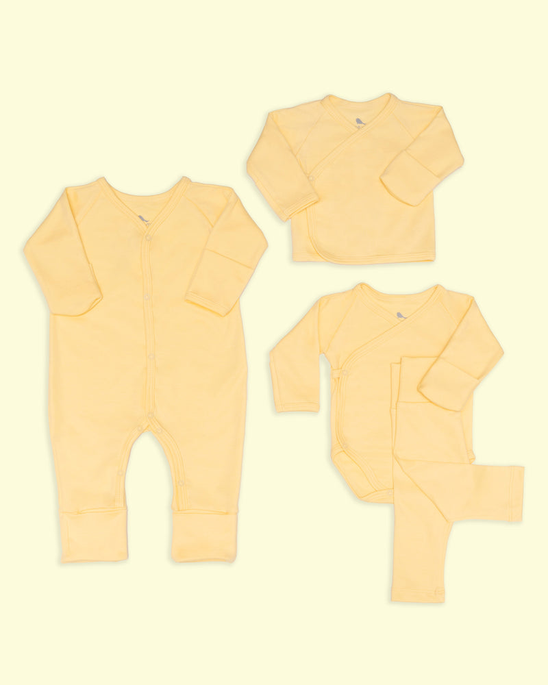 Set Esenciales en color Amarillo Bebé - set de regalo para bebe