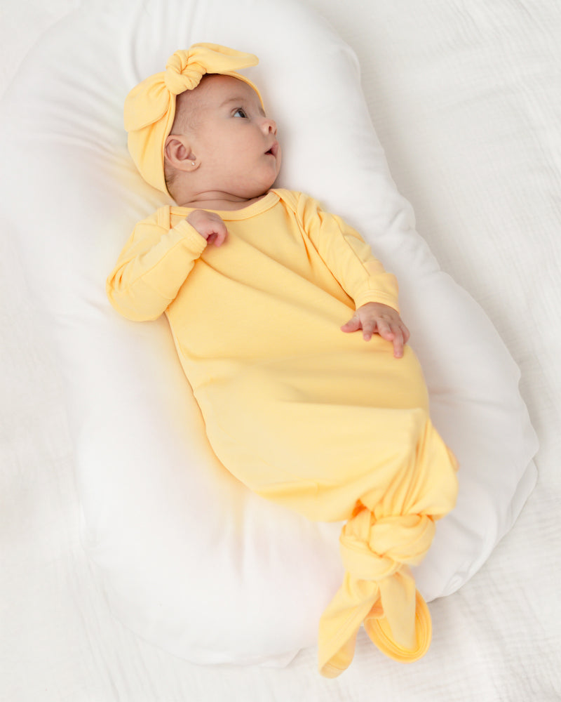 Pijama Nudo en color Amarillo Bebé