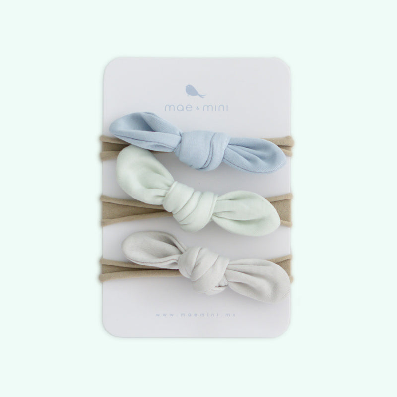 Mini Moñitos Nudo de algodon pima organico para bebe - Mae & Mini
