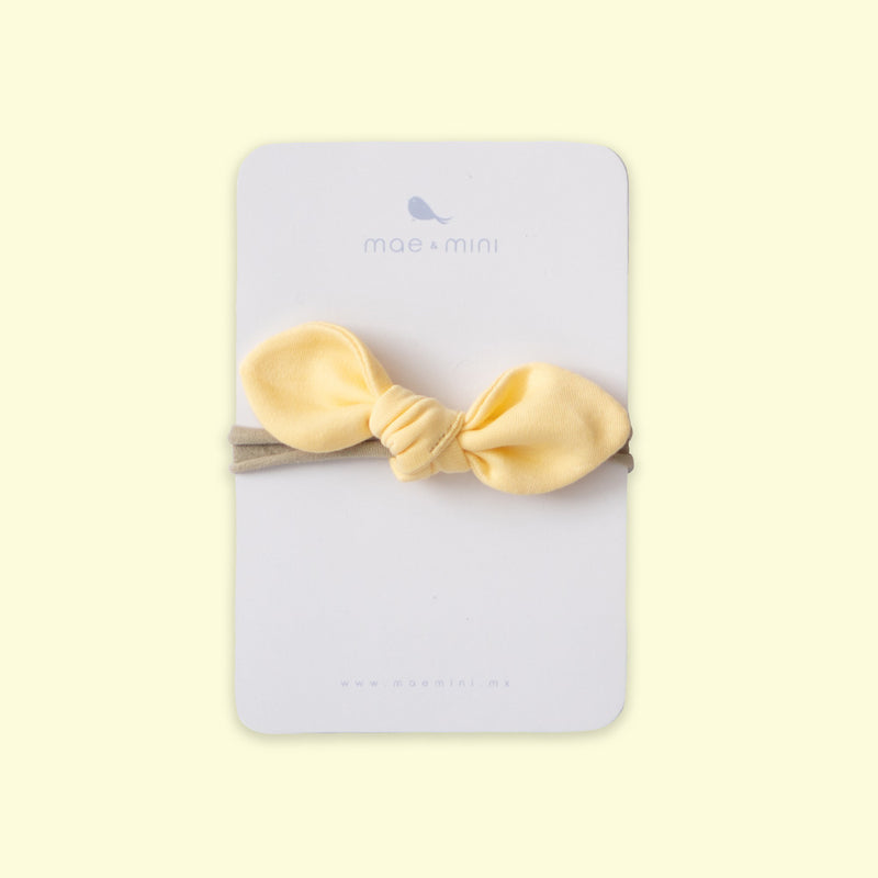 Mini Moñito Amarillo Bebe - algodon pima certificado GOTS
