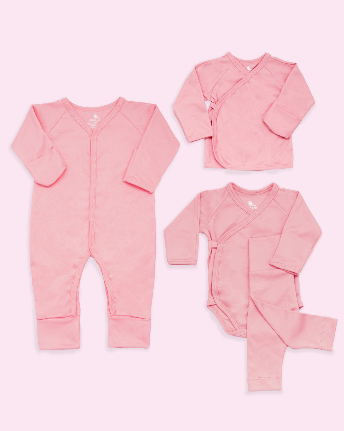 Set Esenciales en color Rosa Flor set de regalo para bebe