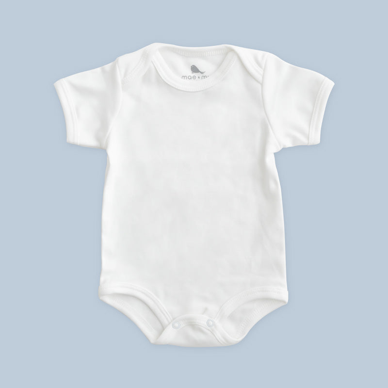 Pañalero Manga Corta en Blanco Nube - ropa organica para bebe