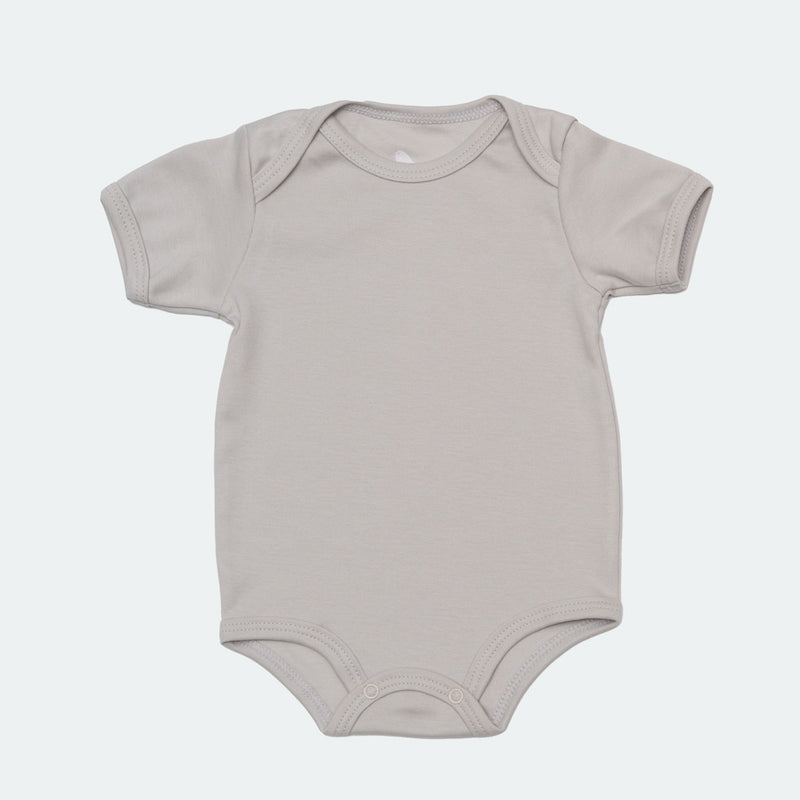 Pañalero Manga Corta Gris - body para bebe Mae & Mini