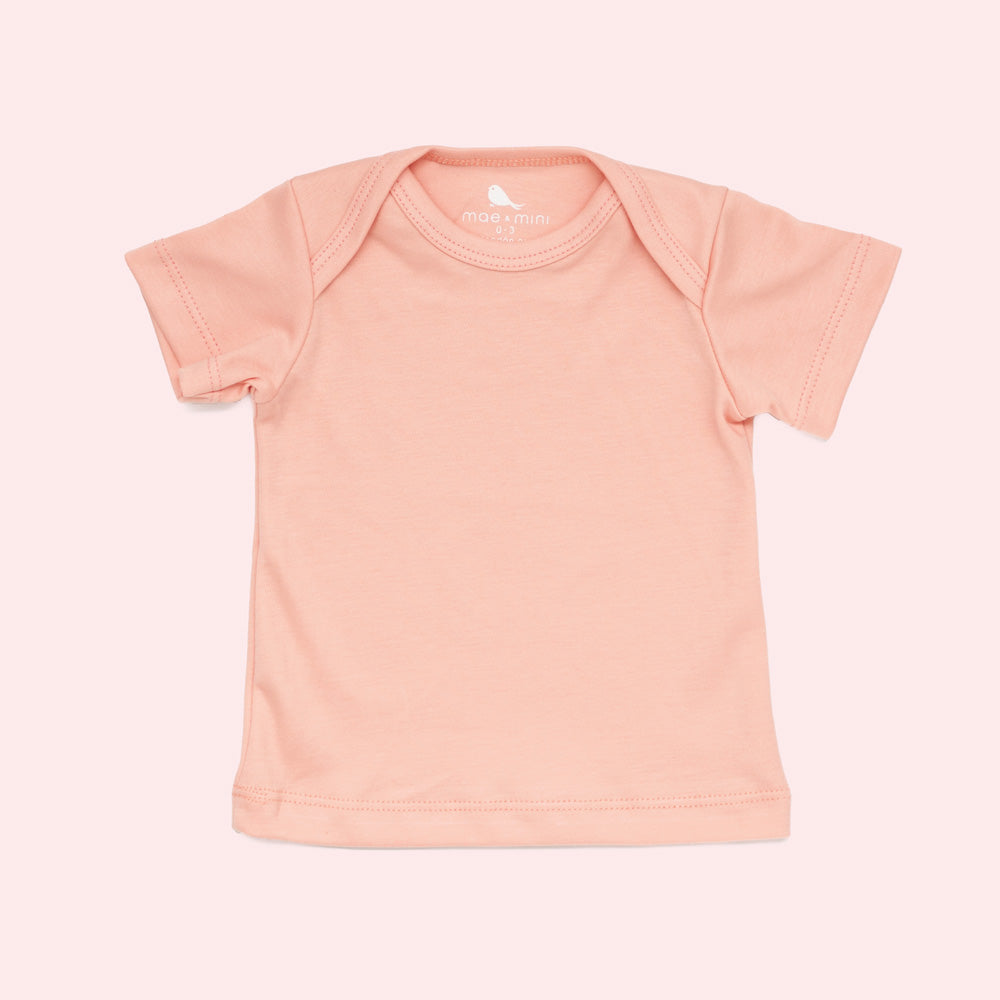 Playerita Manga Corta en Rosa Bebe - ropa organica para bebe